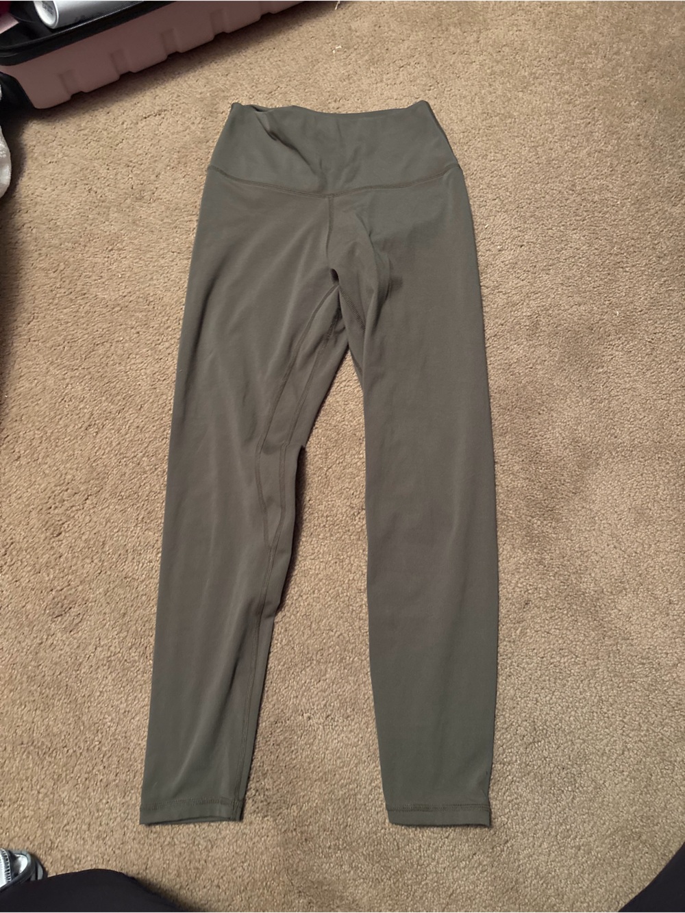 High-Waist Olive Leggings with Supportive Waistband